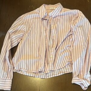GAP Light Pink and Burgundy Striped Shirt